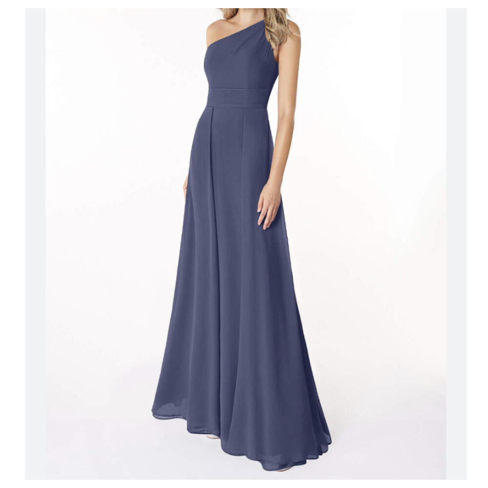 AZAZIE Stormy Blue Dallas one shoulder bridesmaids dress sz 8P